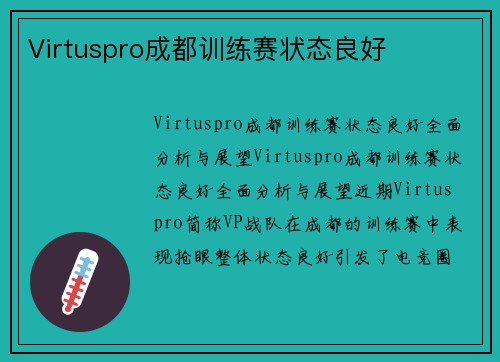Virtuspro成都训练赛状态良好